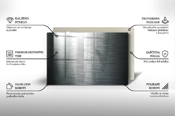 Steklena podloga za rezanje Kovinska tekstura