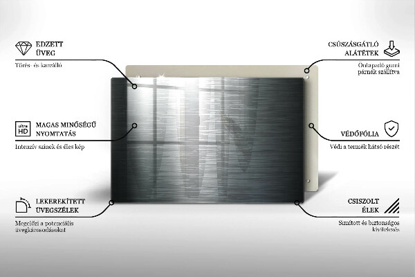 Steklena podloga za rezanje Kovinska tekstura