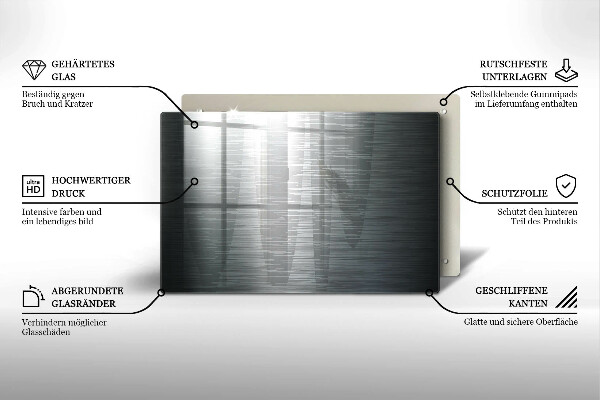 Steklena podloga za rezanje Kovinska tekstura