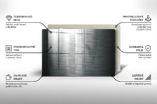 Steklena podloga za rezanje Kovinska tekstura