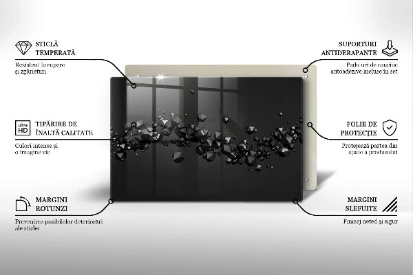 Steklena podloga za rezanje Abstrakcija 3D oblik