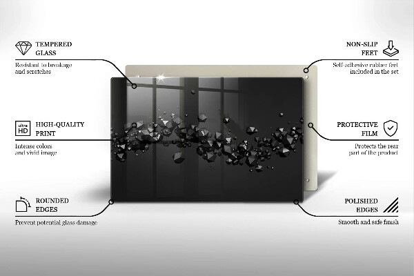Steklena podloga za rezanje Abstrakcija 3D oblik