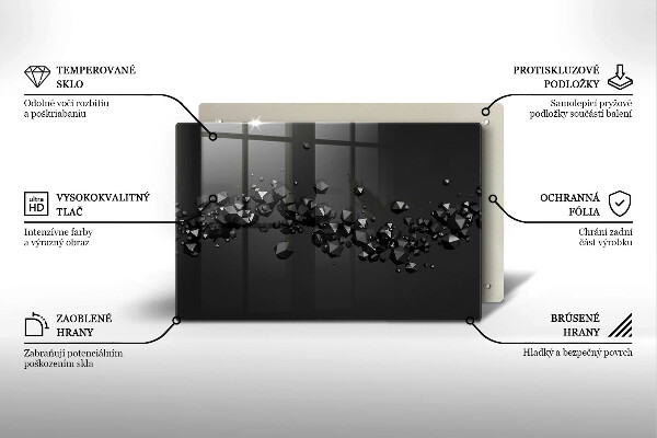 Steklena podloga za rezanje Abstrakcija 3D oblik