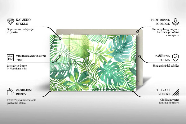 Steklena podloga za rezanje Akvarelni boho listi