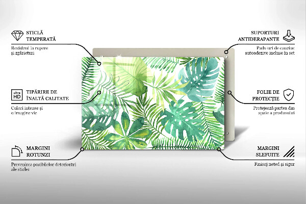 Steklena podloga za rezanje Akvarelni boho listi