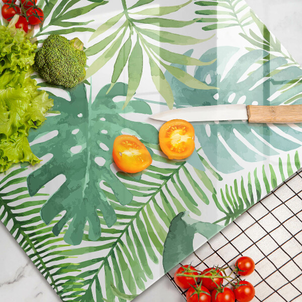 Steklena podloga za rezanje Akvarelni boho listi