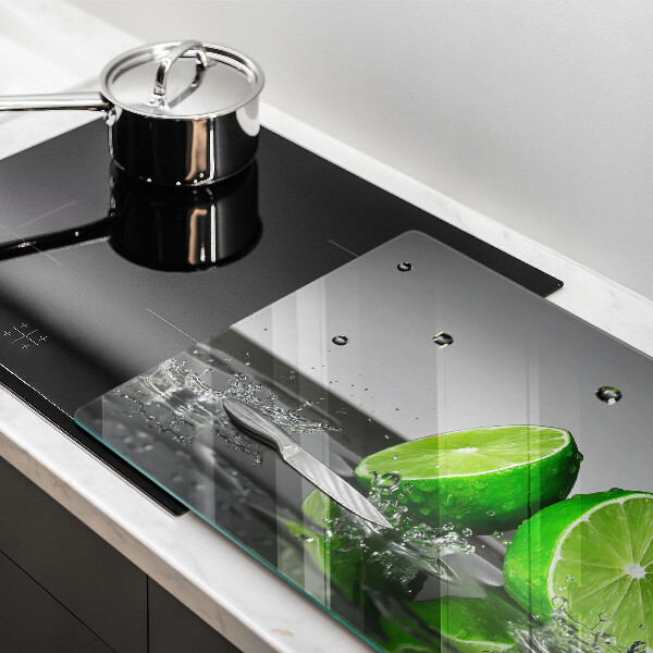 Steklena podloga za rezanje Sočne limete in voda