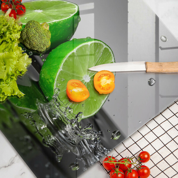 Steklena podloga za rezanje Sočne limete in voda