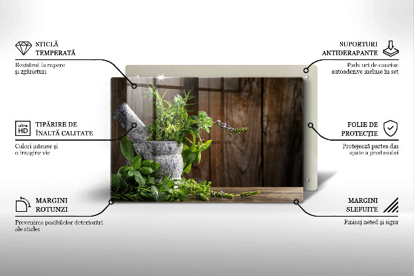 Steklena podloga za rezanje Sadi zelišča in les