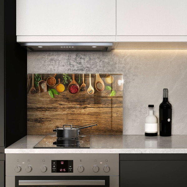 Steklena podloga za rezanje Lesene žlice začimb