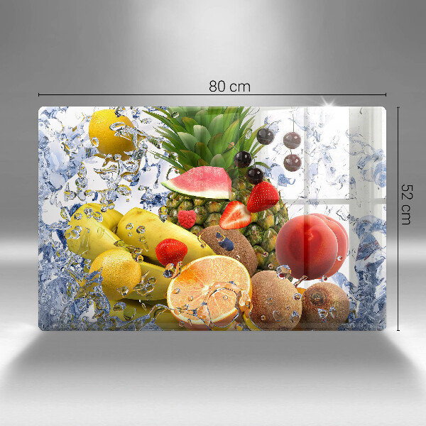 Steklena podloga za rezanje Sočno sadje in voda