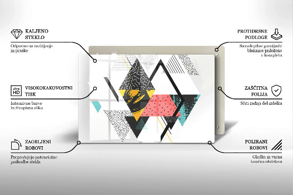 Steklena podloga za rezanje Abstraktni trikotniki