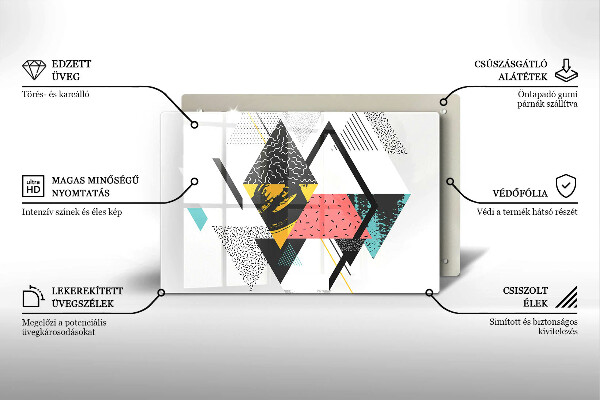 Steklena podloga za rezanje Abstraktni trikotniki