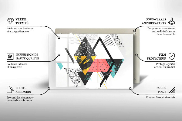 Steklena podloga za rezanje Abstraktni trikotniki