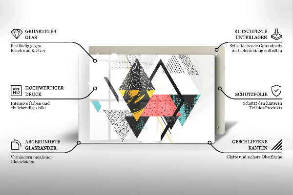 Steklena podloga za rezanje Abstraktni trikotniki