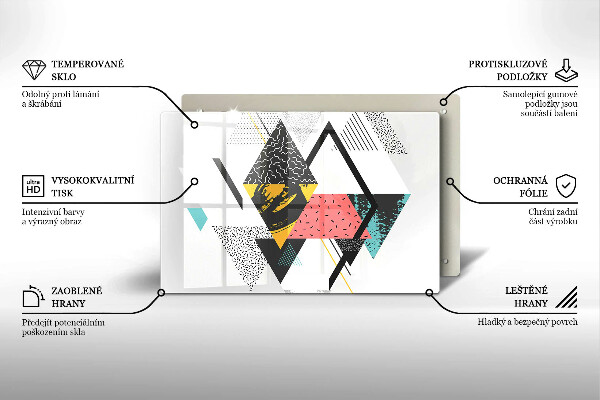 Steklena podloga za rezanje Abstraktni trikotniki