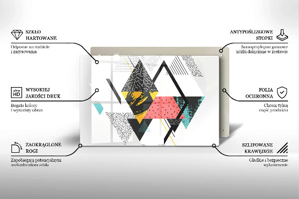 Steklena podloga za rezanje Abstraktni trikotniki