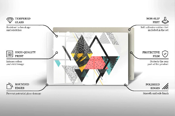 Steklena podloga za rezanje Abstraktni trikotniki