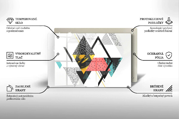 Steklena podloga za rezanje Abstraktni trikotniki