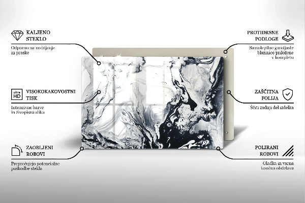 Steklena podloga za rezanje Abstrakcija črnila