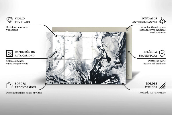 Steklena podloga za rezanje Abstrakcija črnila