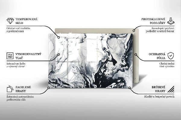 Steklena podloga za rezanje Abstrakcija črnila