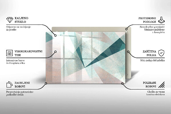 Steklena podloga za rezanje Ostra abstrakcija