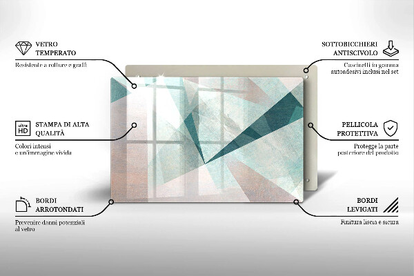Steklena podloga za rezanje Ostra abstrakcija