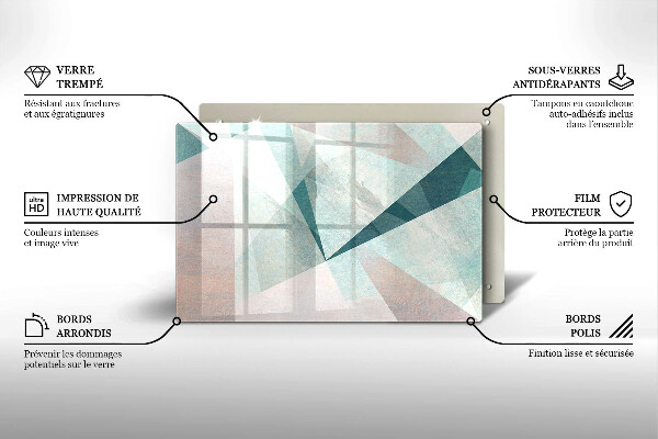 Steklena podloga za rezanje Ostra abstrakcija