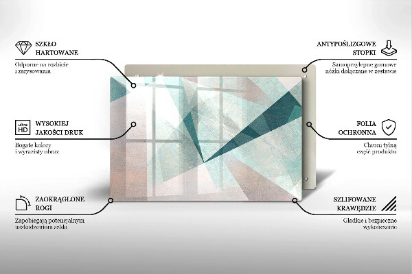 Steklena podloga za rezanje Ostra abstrakcija