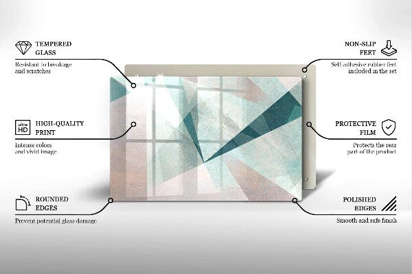 Steklena podloga za rezanje Ostra abstrakcija
