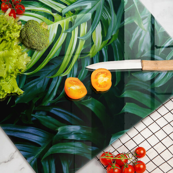 Steklena podloga za rezanje Listi divje monstere