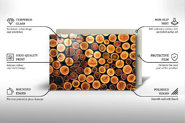 Steklena podloga za rezanje Leseni štori