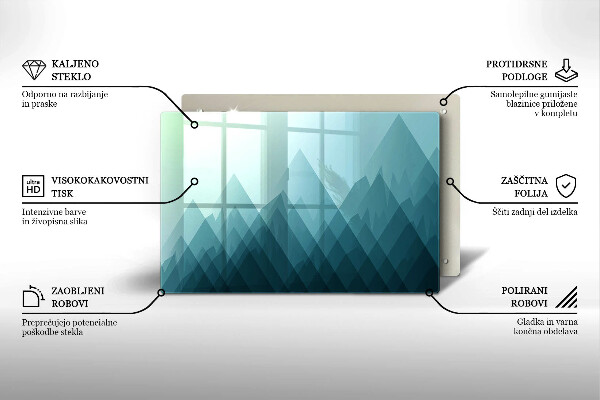 Steklena podloga za rezanje Abstraktne gore