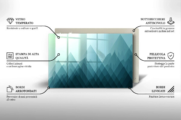 Steklena podloga za rezanje Abstraktne gore