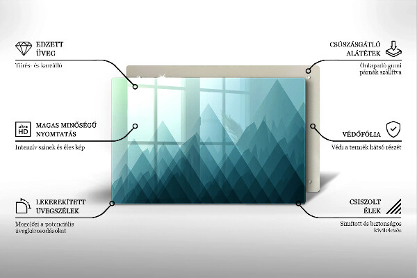 Steklena podloga za rezanje Abstraktne gore