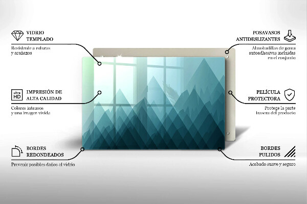 Steklena podloga za rezanje Abstraktne gore