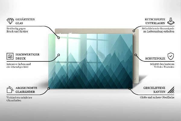 Steklena podloga za rezanje Abstraktne gore