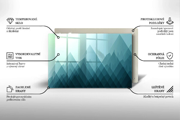 Steklena podloga za rezanje Abstraktne gore