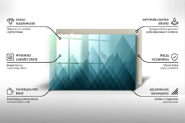Steklena podloga za rezanje Abstraktne gore