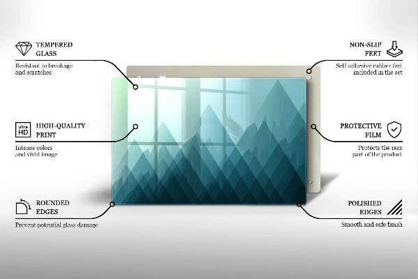 Steklena podloga za rezanje Abstraktne gore