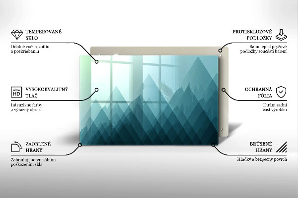 Steklena podloga za rezanje Abstraktne gore