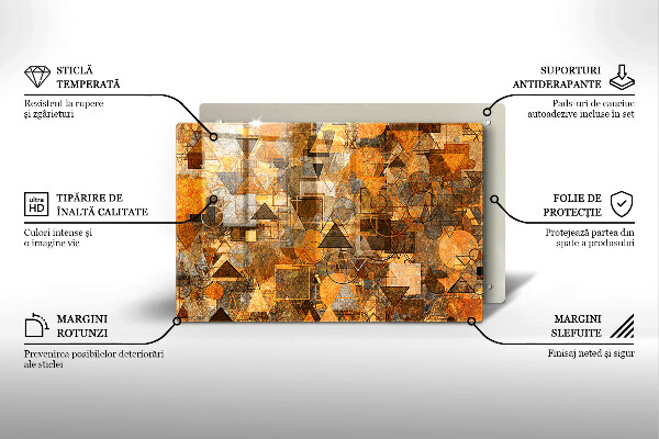 Steklena podloga za rezanje Brezšivni vzorec geometrijskih likov