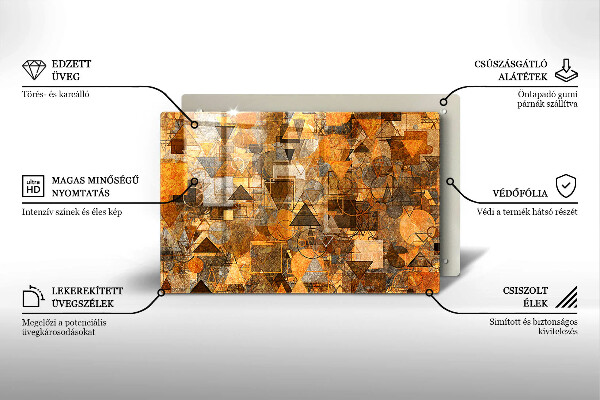 Steklena podloga za rezanje Brezšivni vzorec geometrijskih likov