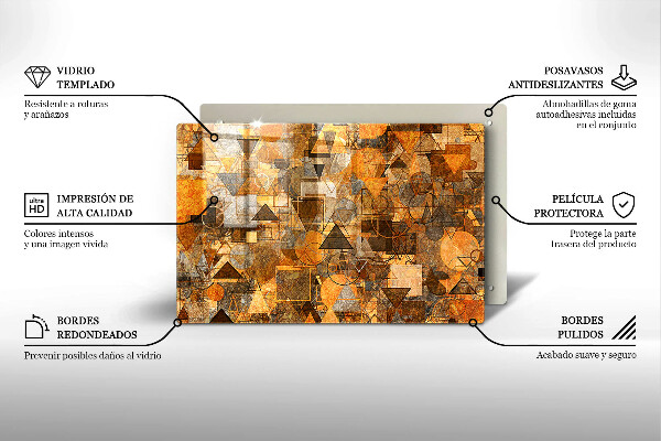 Steklena podloga za rezanje Brezšivni vzorec geometrijskih likov