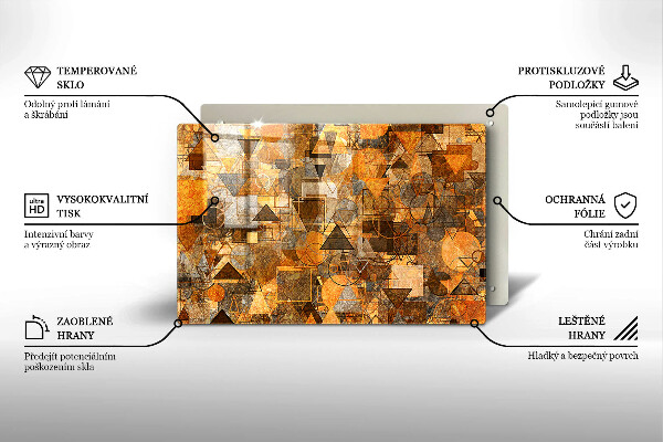 Steklena podloga za rezanje Brezšivni vzorec geometrijskih likov