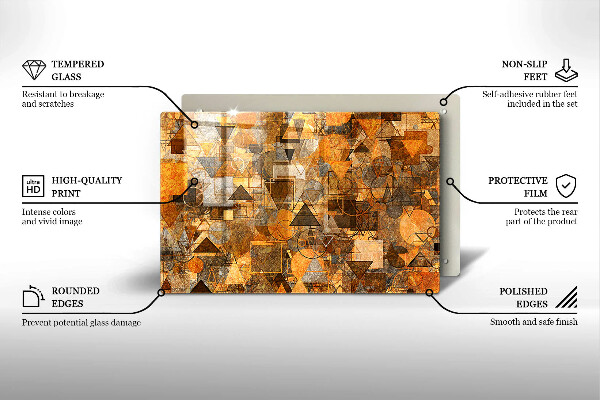 Steklena podloga za rezanje Brezšivni vzorec geometrijskih likov