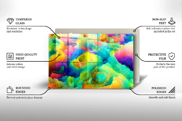 Steklena podloga za rezanje Barvita abstrakcija