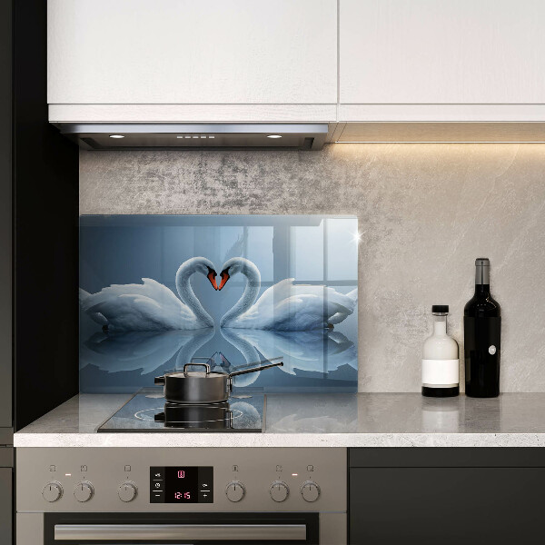 Steklena podloga za rezanje Dva labodja srca