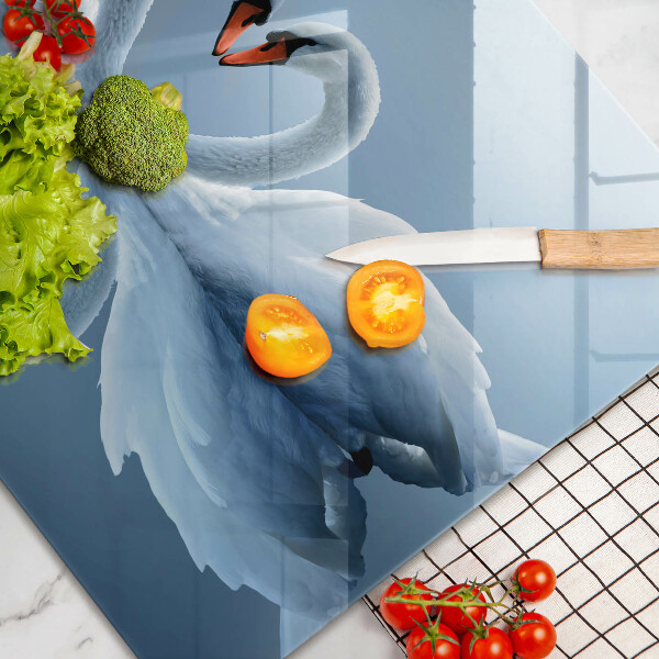 Steklena podloga za rezanje Dva labodja srca